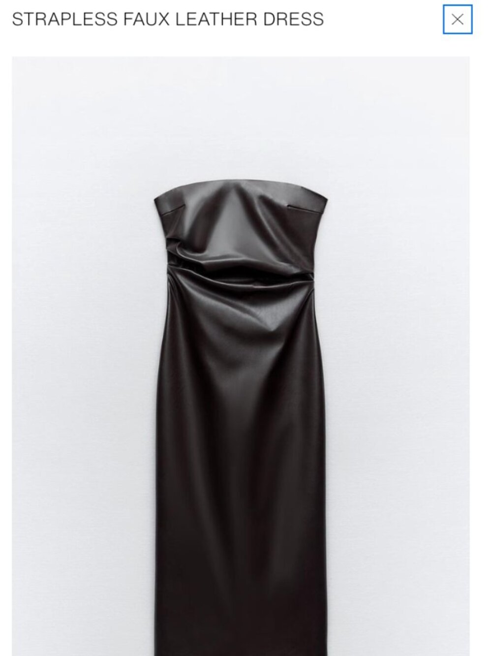 Zara - strapless leather dress - size XS